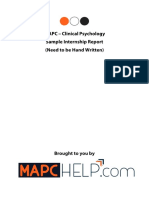 Sample Clinical Psychology Internship Report