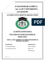 Dr. Ram Manohar Lohiya National Law University, Lucknow: Alternative Dispute Resolution