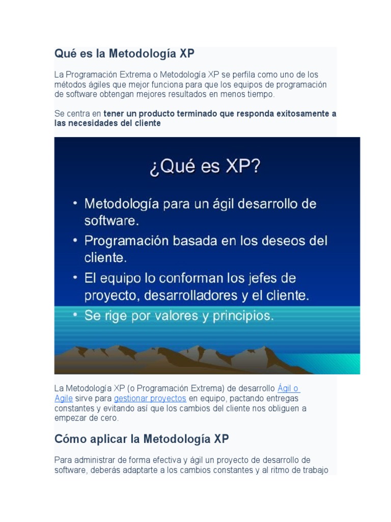 Qué Es La Metodología XP | PDF | Software | Desarrollo de productos