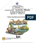 Learners' Activity Sheets: Araling Panlipunan 8