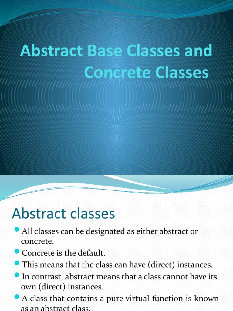 Abstract Base Classes and Concrete Classes | PDF | Class (Computer ...