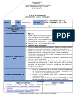 Plan de actividades de matemáticas