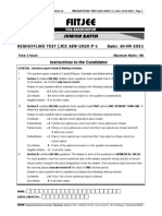 Reshuffling Test (Adv 2020 P1) 10-05-2021 - (F22 Mdp-Juniors) - QP