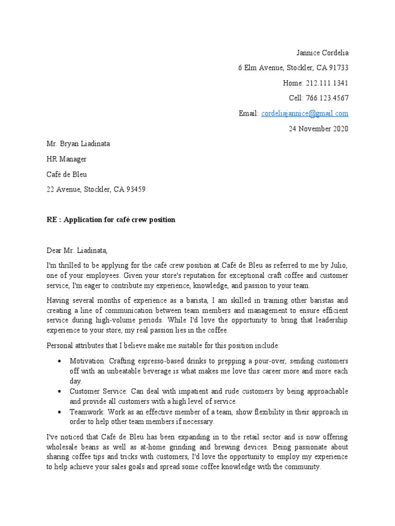 WF Cover Letter Quiz PDF Business Drink