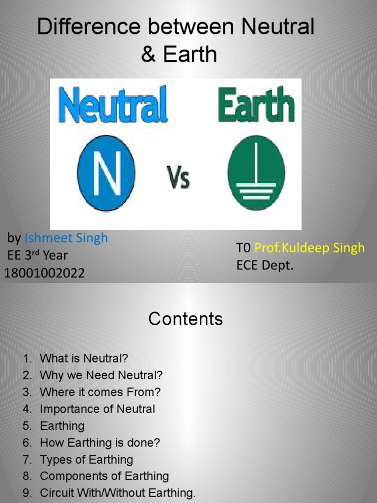 Neutral vs Earth: Key Differences Explained | PDF | Physical Quantities ...