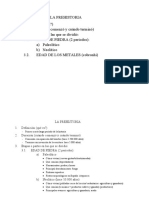 Esquema de La La Prehistoria