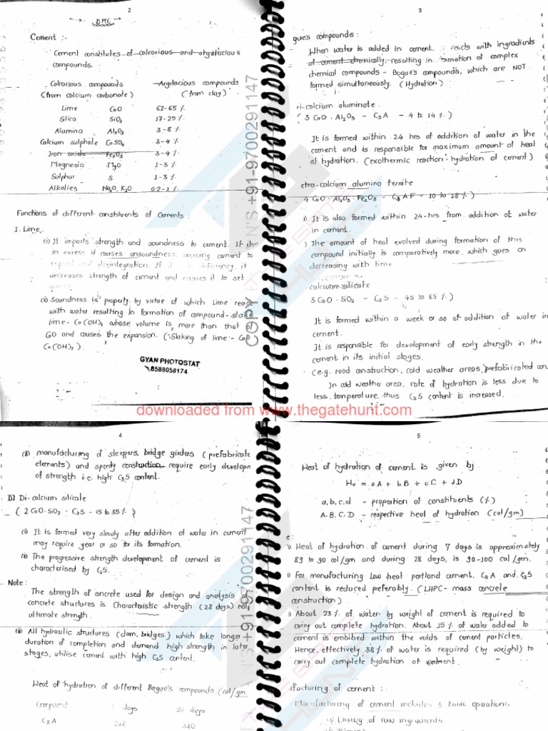 Building Materials Made Easy Gate Handwritten Classroom Notes 1 Pdf