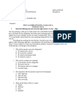 Test La Limba Engleză, Clasa A Xi-A UNITS 8, 9, 10, 11 I. Read The Following Text and Circle The Right Answer: (4 X 5p. 20p.)