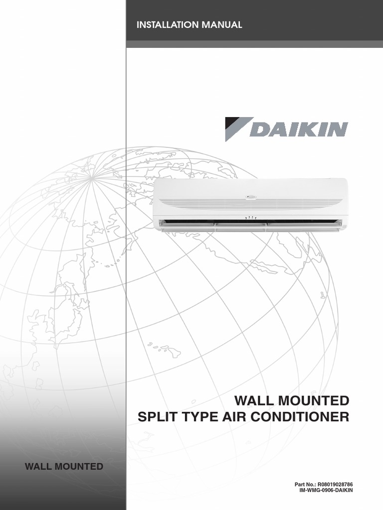 Wall Mounted Split Type Air Conditioner: Installation Manual | PDF ...