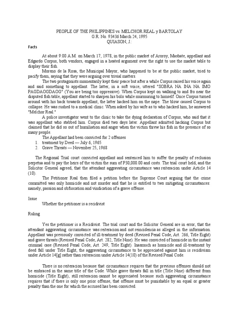 People of The Philippines vs. Melchor Real y Bartolay PDF Criminal
