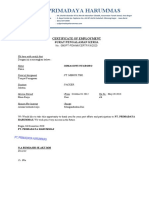 Pt. Primadaya Harummas: Certificate of Employment Surat Pengalaman Kerja
