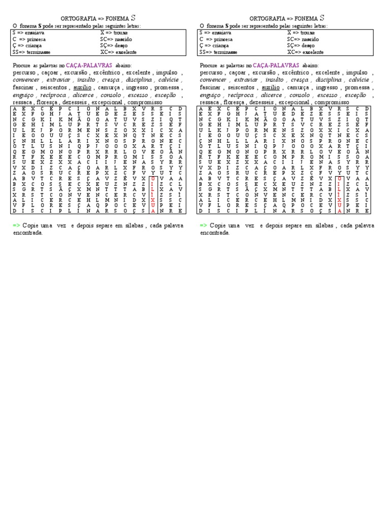 Ortografia Fonema S Pdf