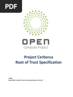 Project Cerberus Root of Trust Specification: Author: Bryan Kelly, Principle Firmware Engineering Manager, Microsoft