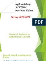 Scientific Thinking Lectures 7&8