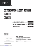 CD Stereo Radio Cassette Recorder CSD-FD88 CSD-FD99: 8C-CHE-932-01