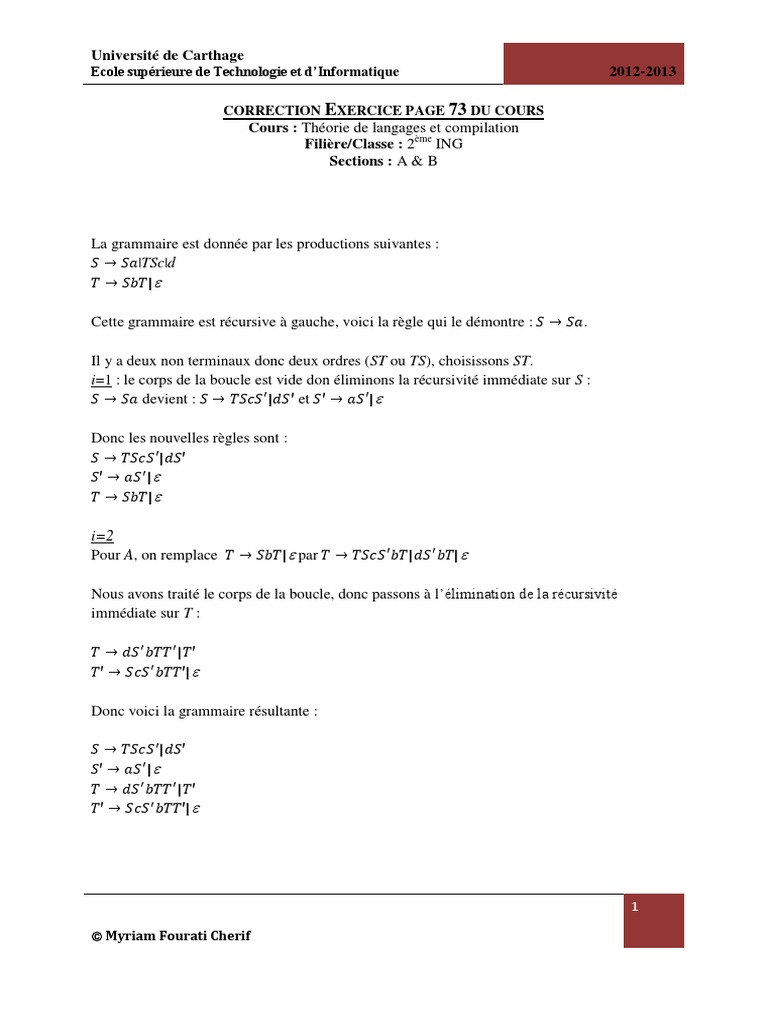 Correction Exercice Page 73 | PDF