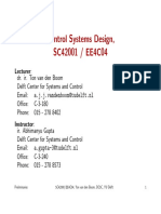 EE4C04 CONTROL SYSTEM DESIGN Lecture 0