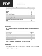 Elements of Cost Cost Per Unit