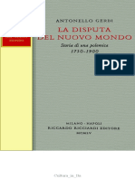 Antonello Gerbi-La Disputa Del Nuovo Mondo. Storia Di Una Polemica 1750-1900-Riccardo Ricciardi (1955)