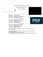 Campeonato Zona "San Miguel" Fixchur: I. Jornada