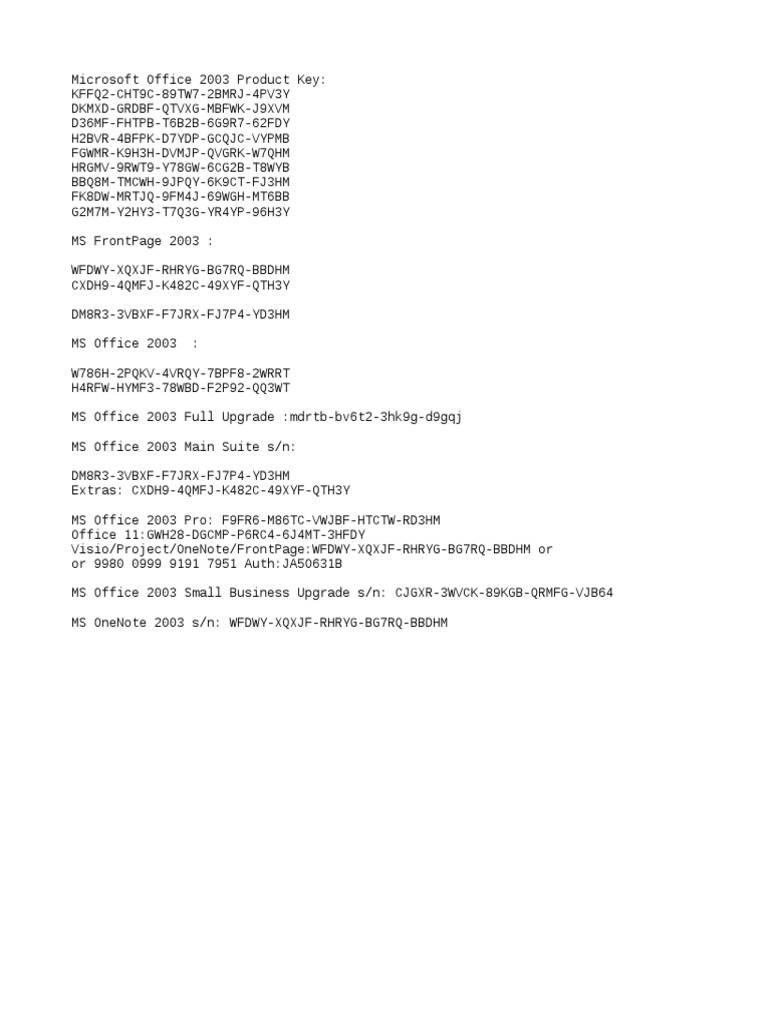 Claves Windows Office 2003 | PDF