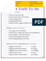 Past Verb To Be: Write or