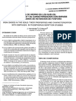Oxidos de Hierro en Los Suelos - Sus Propiedades y Su Caracterizacion Con Enfasis en Los Estudios de Retencion de Fosforo.