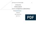 A Critical Review Journal Article The Persistent Effect of U.S. Civil Rights Protests On Political Attitudes by