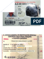 Carnet de Identidad Francisco Maldonado