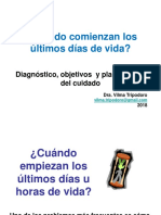 Últimos Días de Vida. Objetivos y Planificacion Del Cuidado