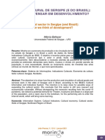 Setor Cultural de Sergipe (E Do Brasil) : Podemos Pensar em Desenvolvimento?