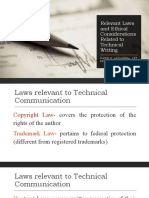 Relevant Laws and Ethical Considerations Related To Technical