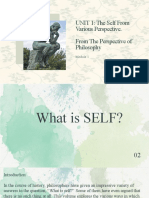 UNIT 1: The Self From Various Perspective. From The Perspective of Philosophy
