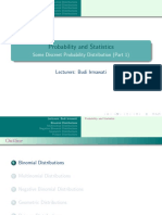 Probability and Statistics: Some Discreet Probability Distribution (Part 1)