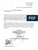 Documento nombramiento Francisco Zavala