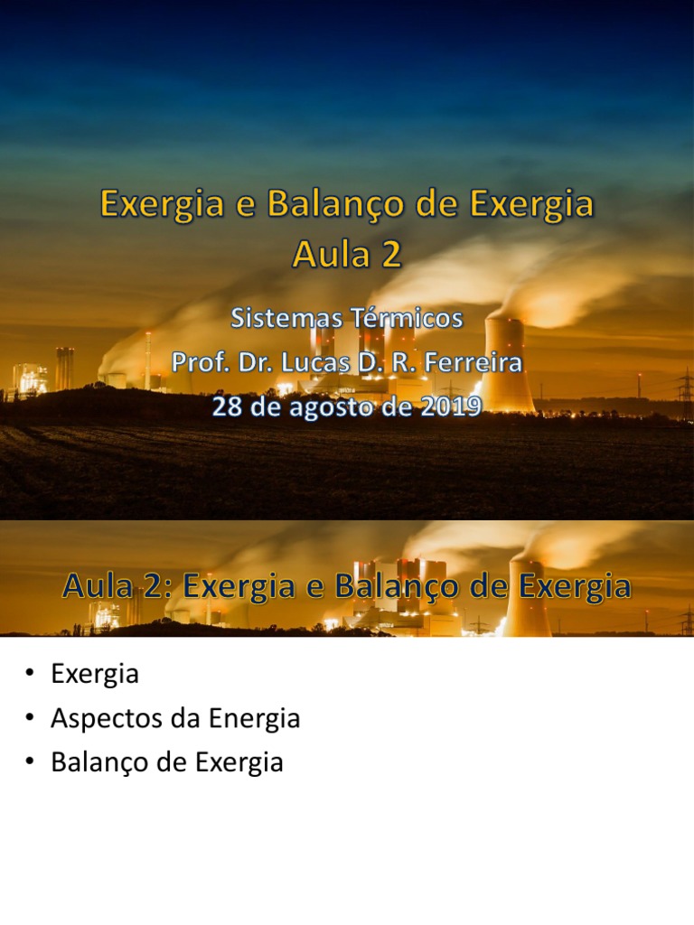 Balanço de Exergia e Energia Ordenada | PDF | Exergia | Termodinâmica