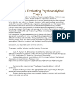 Discussion: Evaluating Psychoanalytical Theory: Association of Social Workers. Retrieved From