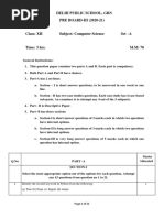 Delhi Public School, GBN PRE BOARD-III (2020-21)