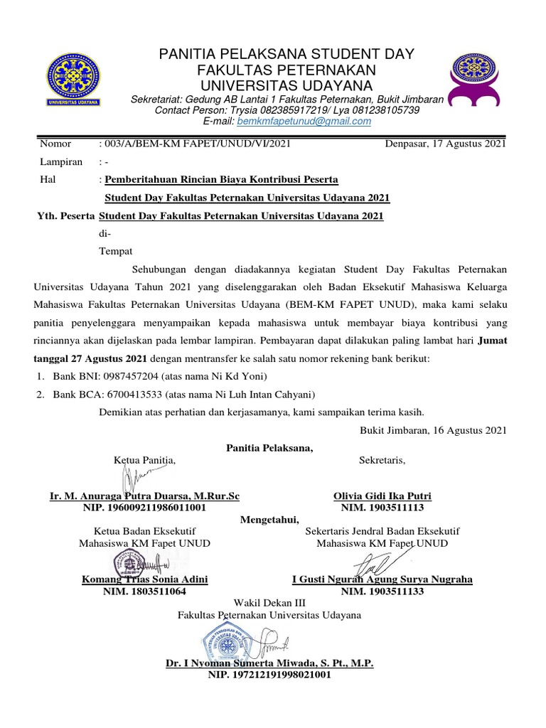 Surat Kontribusi | PDF