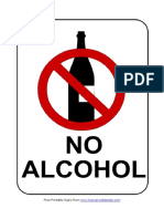 No Alcohol Allowed Sign