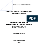 Cartilla Afianzamiento ORGANIZACION DE EMPRESAS Y LEGISLACION DEL TRABAJO