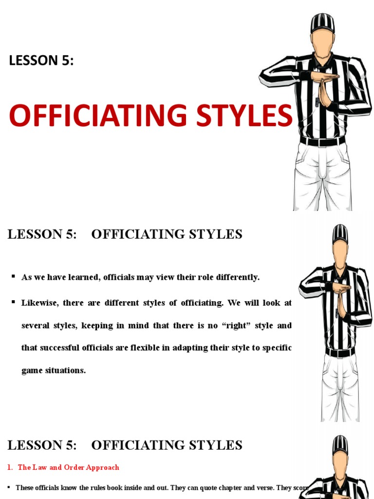 LESSON 5 Officiating Styles | PDF | Communication | Body Language