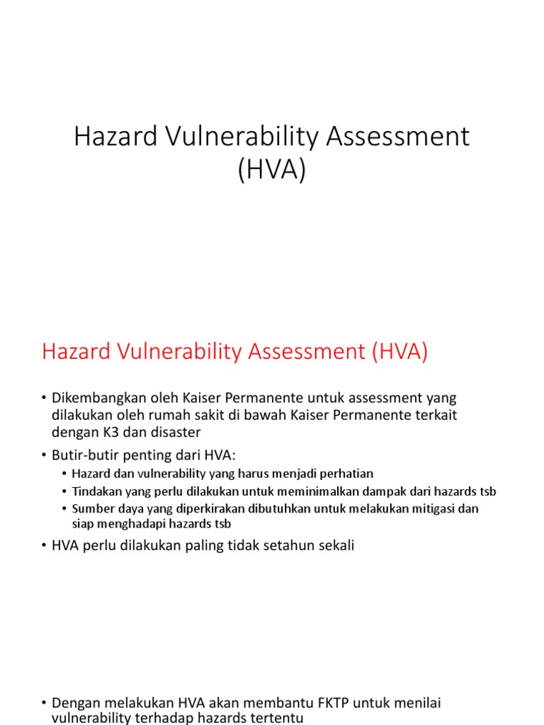 Hazard Vulnerability Assessment (HVA) PDF