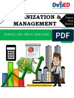 Organization & Management: Pestle and Swot Analysis
