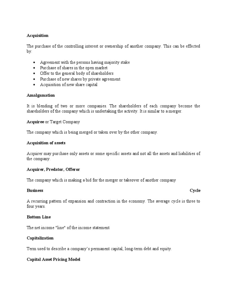 Mergers and Acquisitions Explained | PDF | Takeover | Mergers And ...
