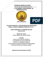 Plan de Negocio y Estratégias de Marketing para La Nueva Empresa Munayki S.A.C.