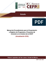 Manual de Procedimiento para La Presentación y Registro de Programas y Proyectos de Inversión en La Cartera de La SHC