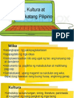 Wika, Kultura at Pangkatang Pilipino