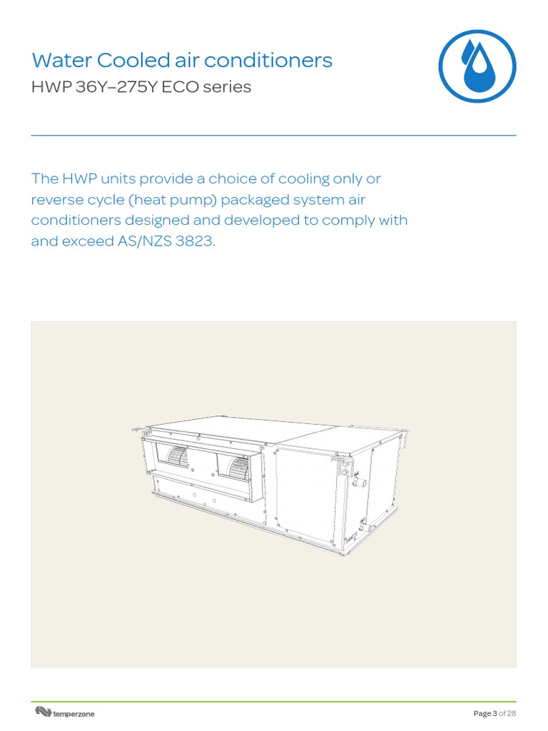 Water Cooled Air Conditioners HWP 36Y275Y ECO Series PDF Air