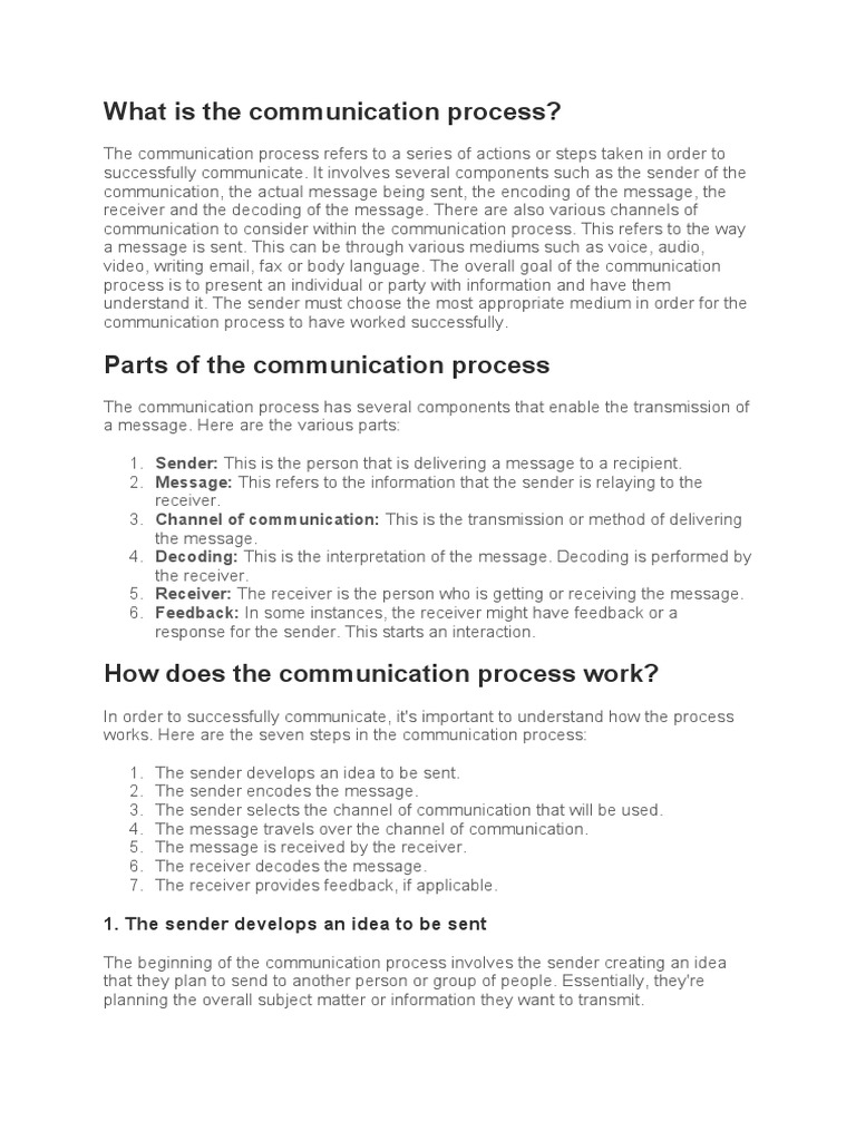 What Is The Communication Process | PDF | Communication | Code
